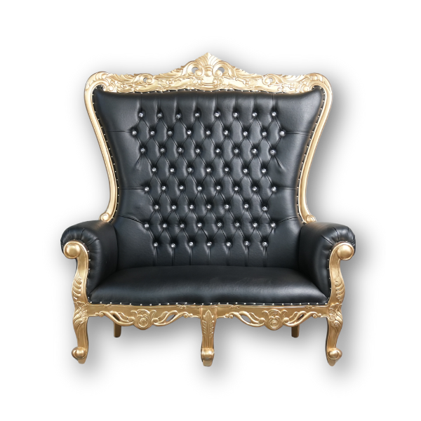 Genesis Double Throne Chair - Gold & Black