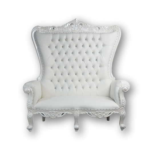 Genesis Double Throne Chair - White & White