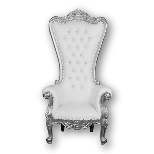 Genesis Throne Chair - Silver & White