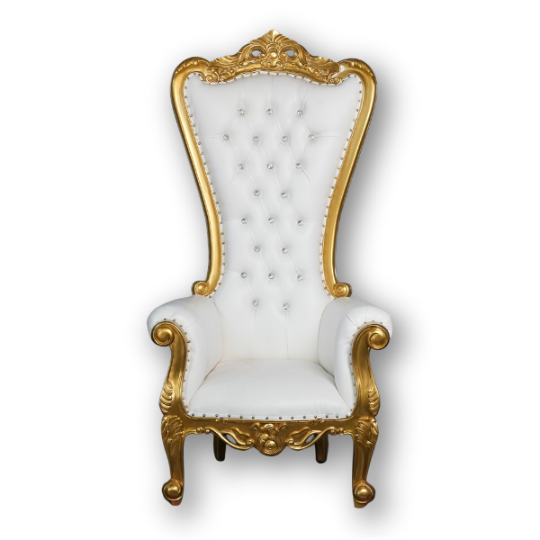 Genesis Throne Chair - Gold & White