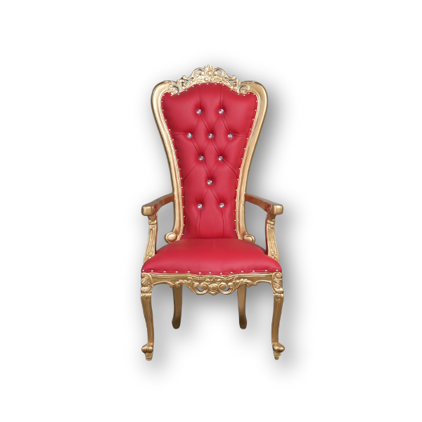 Athena Throne Chair - Gold & Red