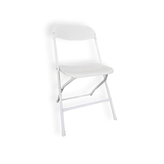 Plastic Folding Chair - White with Drain Holes