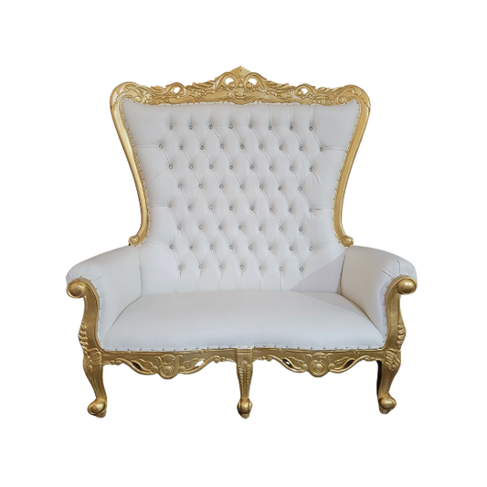 Genesis Double Throne Chair - Gold & White