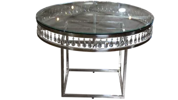 Silver Round Crystal Table