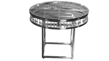 Silver Round Crystal Table