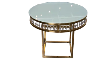 Gold Round Crystal Table