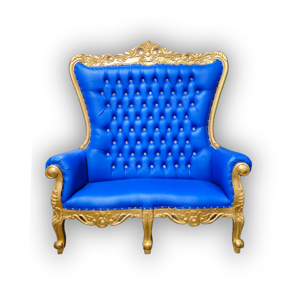 Genesis Double Throne Chair - Gold & Blue