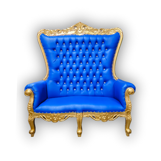 Genesis Double Throne Chair - Gold & Blue