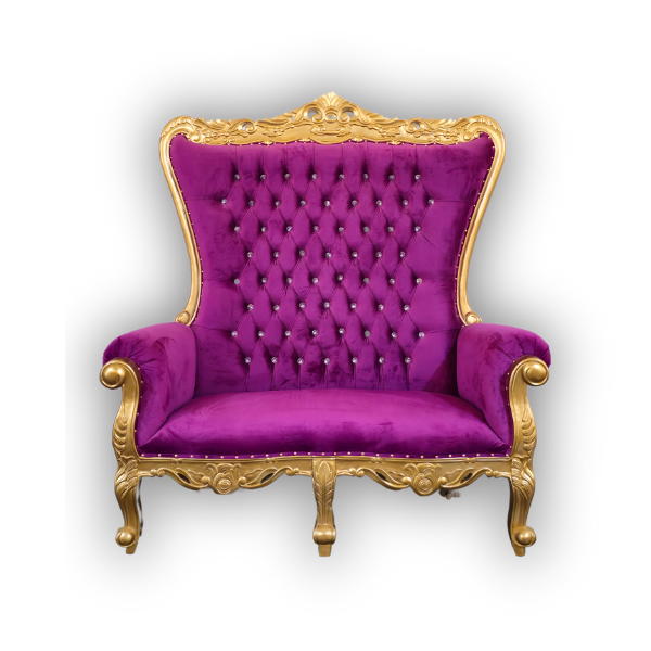 Genesis Double Throne Chair - Gold & Purple