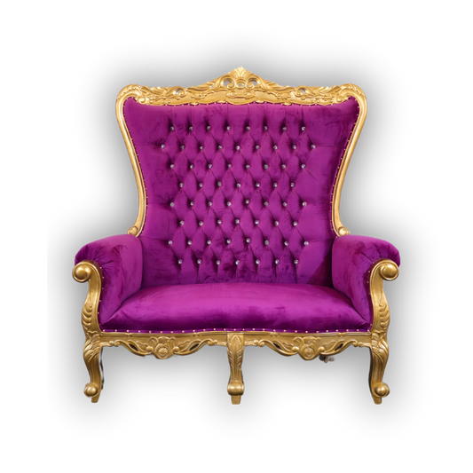 Genesis Double Throne Chair - Gold & Purple