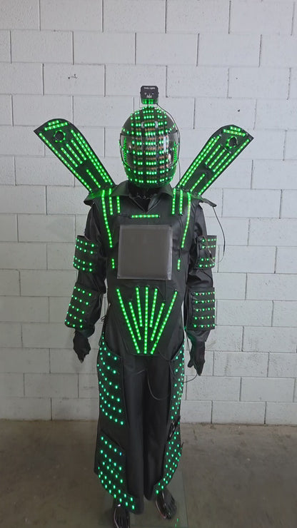 LED Robot Suit with Digital Screen & Laser Effects