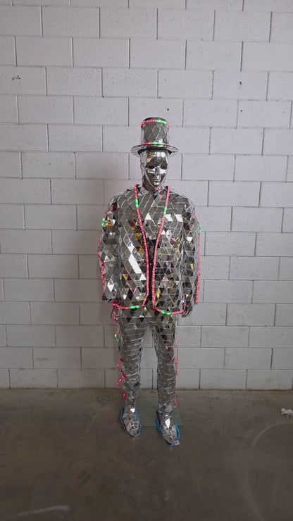 LED Mirror Man Suit