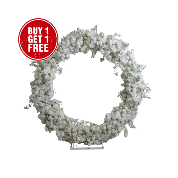 Full Circle Floral Arch – Buy 1, Get 1 FREE (White or Red)