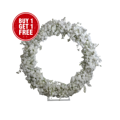 Full Circle Floral Arch – Buy 1, Get 1 FREE (White or Red)