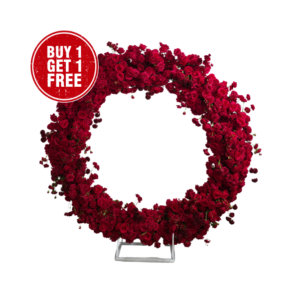 Full Circle Floral Arch – Buy 1, Get 1 FREE (White or Red)