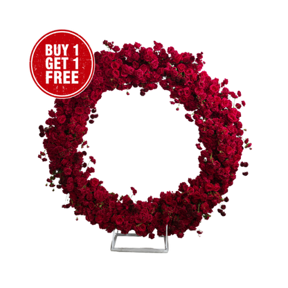 Full Circle Floral Arch – Buy 1, Get 1 FREE (White or Red)